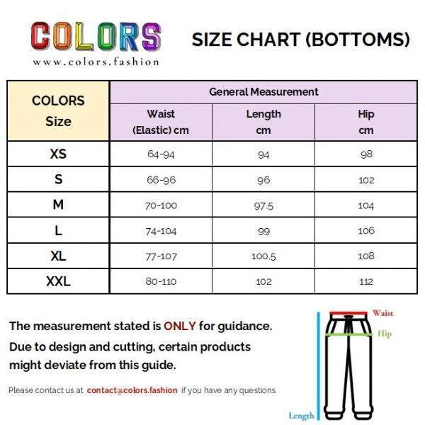 Size Charts - COLORS