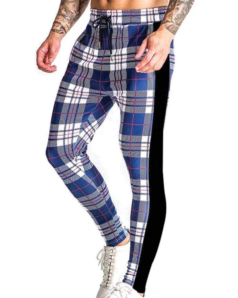 Printed Checker Track Pants