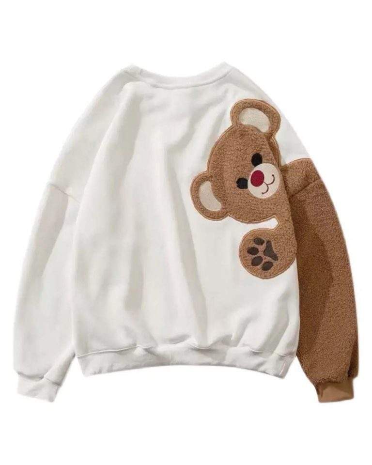 Teddy Bear Patchwork Sweatshirt