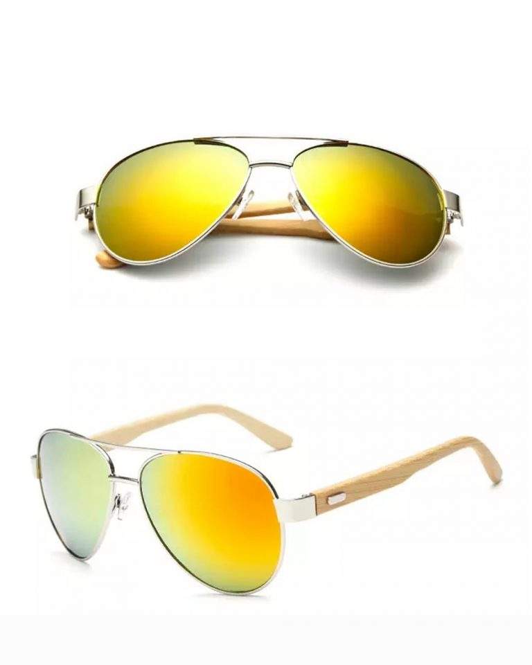 Bamboo Wood Frame Aviator Sunglasses
