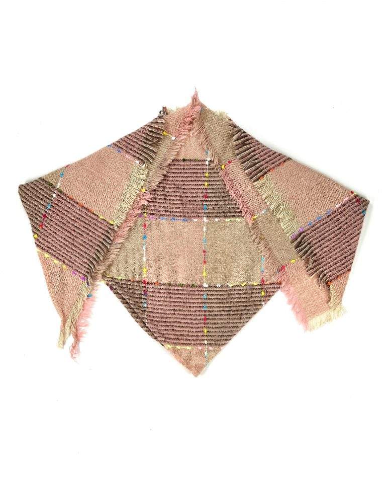 Triangle Knitted Plaid Wrap Scarf